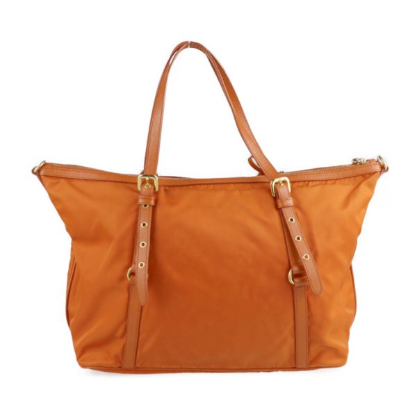 2206023008049 3 Prada Nylon Leather Tote Bag Orange