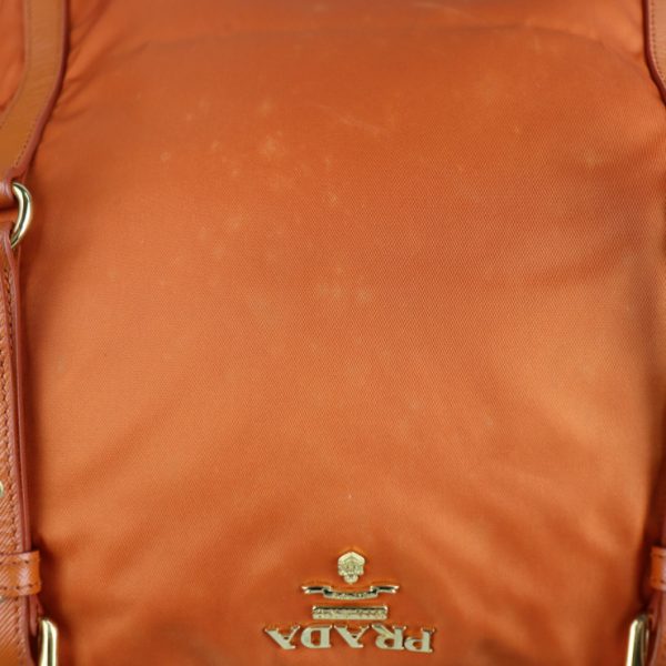 2206023008049 7 Prada Nylon Leather Tote Bag Orange