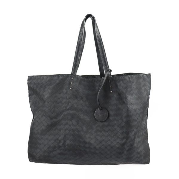 2207023007093 1 Bottega Veneta Intreccio Lusion Nylon Tote Bag Black