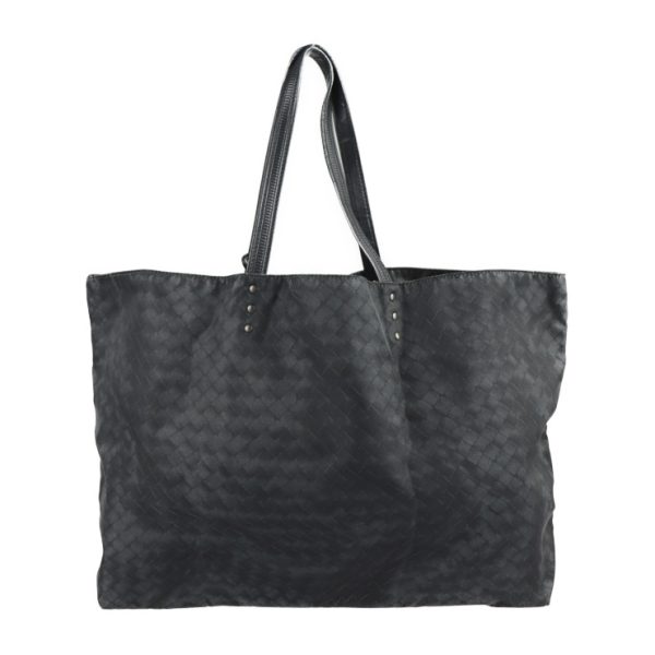 2207023007093 3 Bottega Veneta Intreccio Lusion Nylon Tote Bag Black