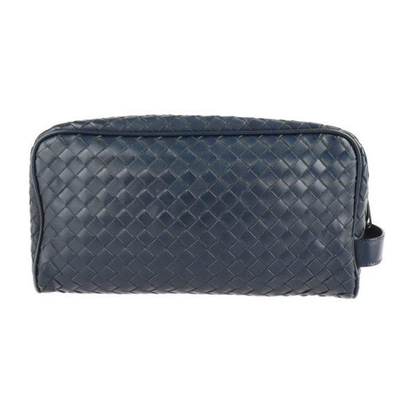 2207023007095 3 Bottega Veneta Intrecciato Leather Clutch Bag Navy