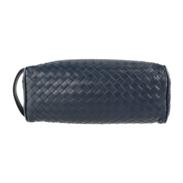 2207023007095 4 Bottega Veneta Intrecciato Leather Clutch Bag Navy