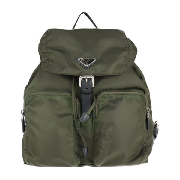 2207083008033 1 Prada Nylon Leather Rucksack Green