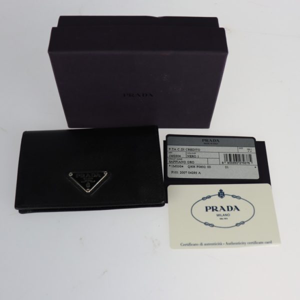 2207083008040 9 Prada Saffiano Leather Coin Case Black