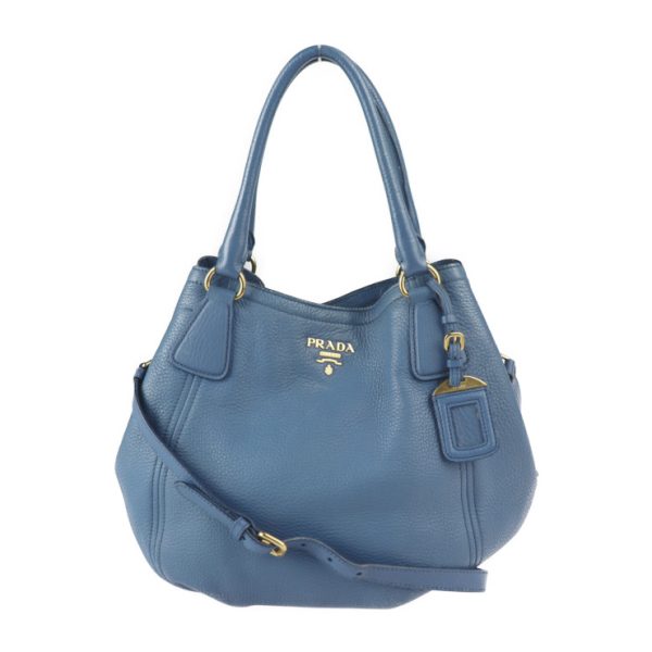 2207113007056 1 Prada VITDAINO Leather Handbag Blue