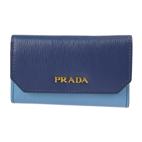 2207123002051 1 Prada Leather Key Case Blue