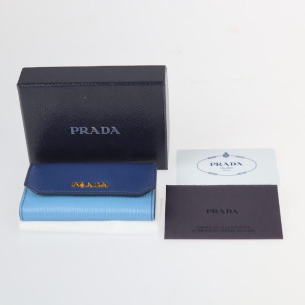 2207123002051 10 Prada Leather Key Case Blue