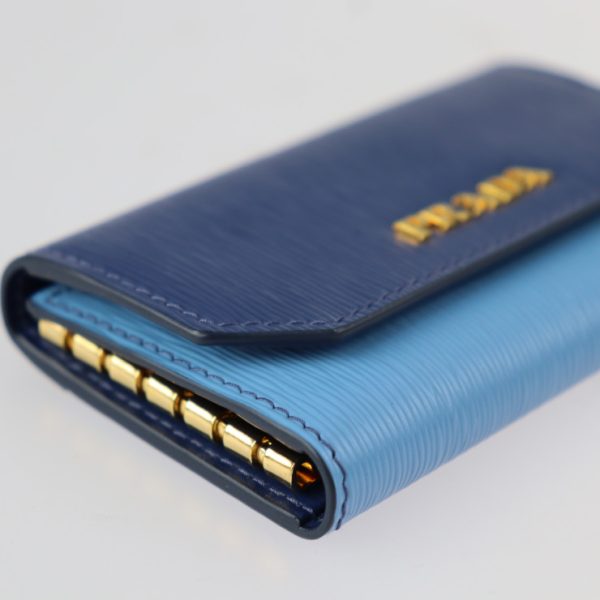 2207123002051 5 Prada Leather Key Case Blue