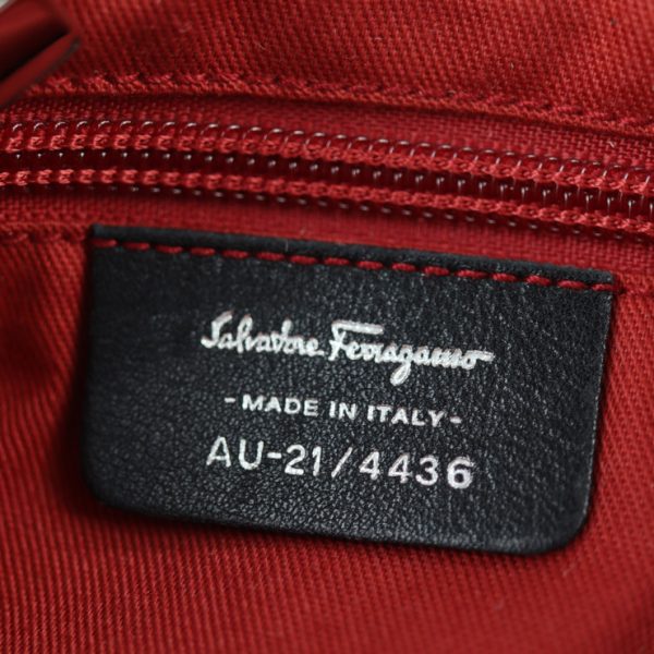 2208043001047 8 Salvatore Ferragamo Gancini Nylon Canvas Shoulder Bag Black