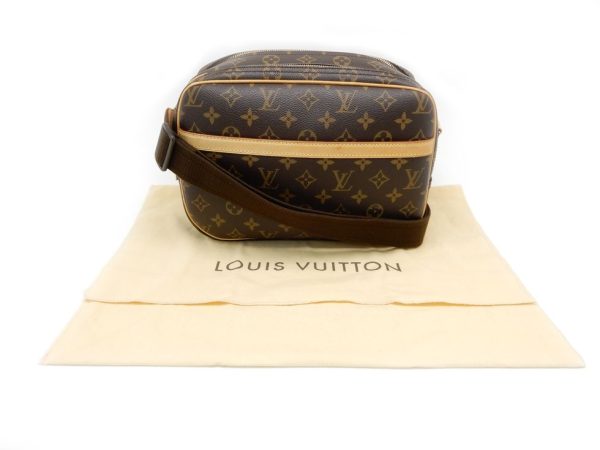 22087202624 12 Louis Vuitton Monogram Reporter PM Shoulder Bag Brown