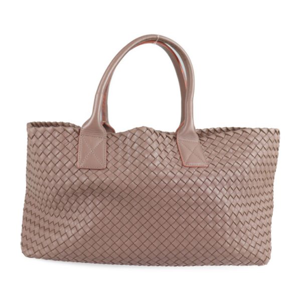 2210023007136 1 Bottega Veneta Cava MM Intrecciato Leather Tote Bag Pink