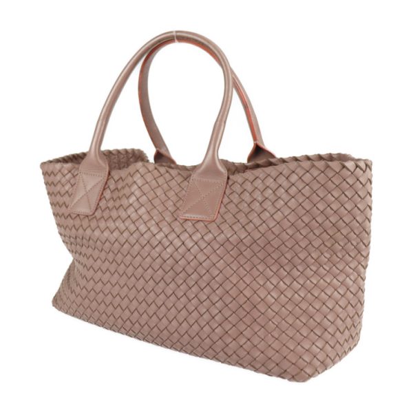 2210023007136 2 Bottega Veneta Cava MM Intrecciato Leather Tote Bag Pink