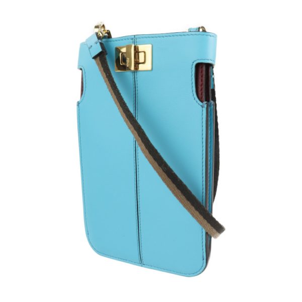 2210043008055 2 Fendi Peekaphone Leather Pouch Blue Smartphone Pouch