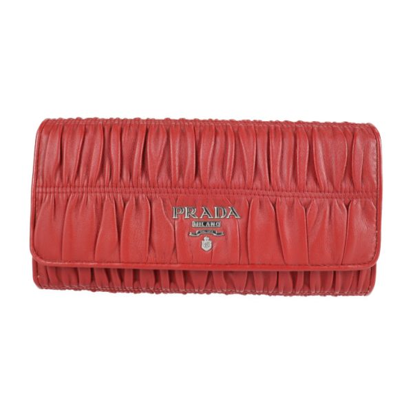 2210043008056 1 Prada NAPPA GAUFRE Leather Long Wallet Red