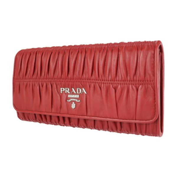 2210043008056 2 Prada NAPPA GAUFRE Leather Long Wallet Red