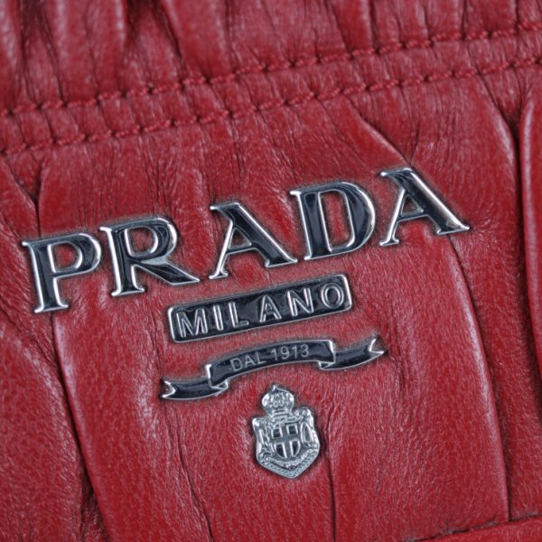 2210043008056 9 Prada NAPPA GAUFRE Leather Long Wallet Red