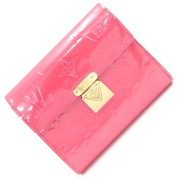 2210060361 Louis Vuitton Monogram Vernis Portefeuille Koala Trifold Wallet Leather Pink