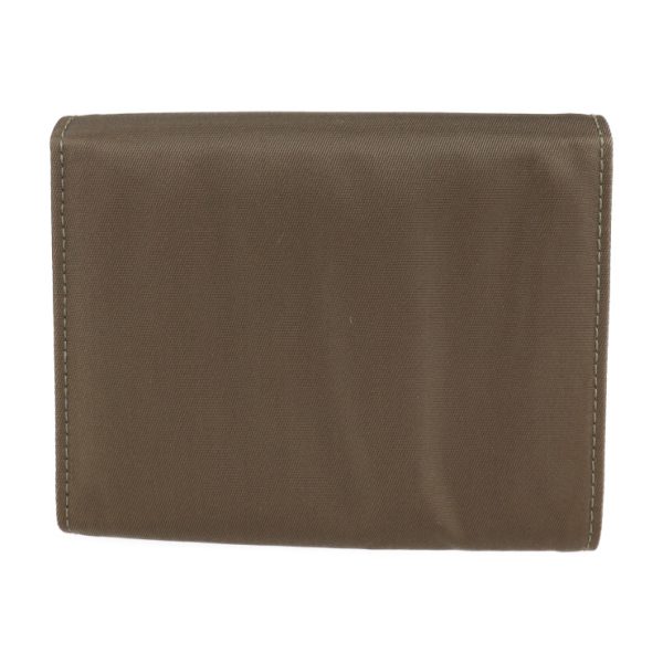 2211023001145 3 Prada Tri Fold Nylon Leather Wallet Khaki