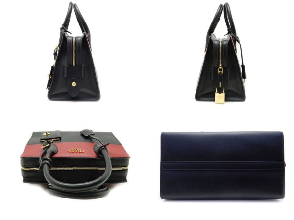 22117203300 03 Prada Saffiano Espianade Saffiano Leather Bag Nero Red