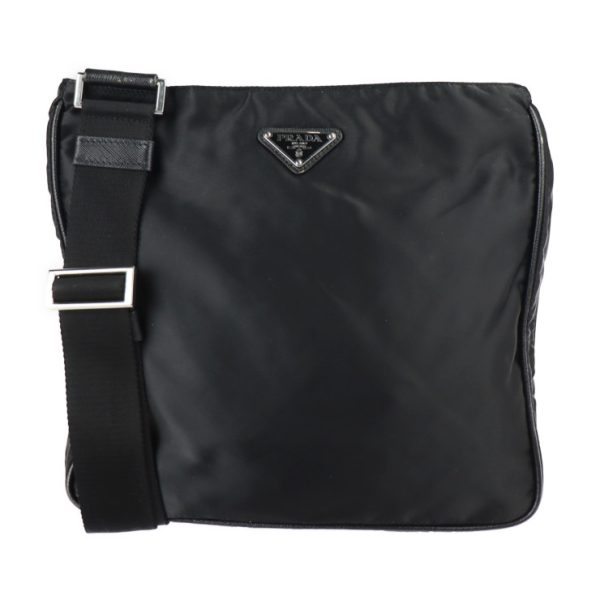 2212013007037 1 Prada Shoulder Nylon Leather Bag Black