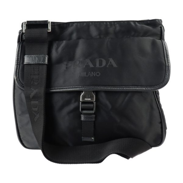 2212013007037 3 Prada Shoulder Nylon Leather Bag Black