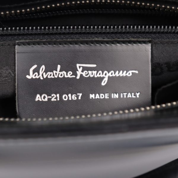 2212093007048 9 Salvatore Ferragamo Gancini Calf Leather Handbag Black