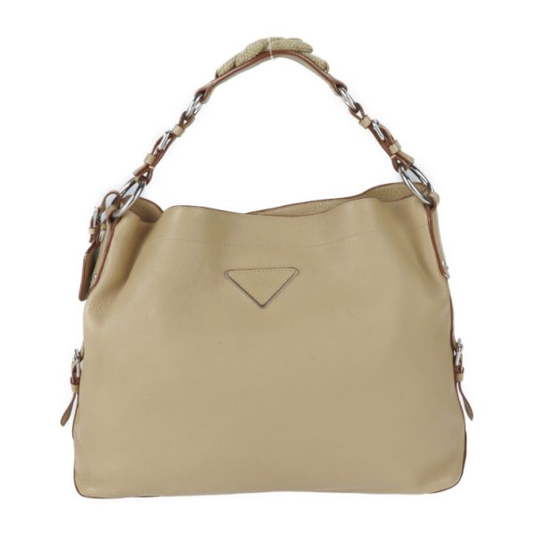 2212093007049 1 Prada Leather Shoulder Bag Beige