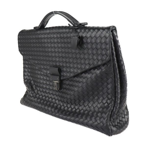 2214023007162 2 Bottega Veneta Intrecciato Leather Briefcase Black