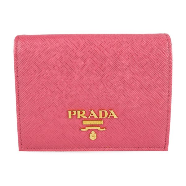 2214043007078 1 Prada SAFFIANO METAL Leather Compact Wallet Pink