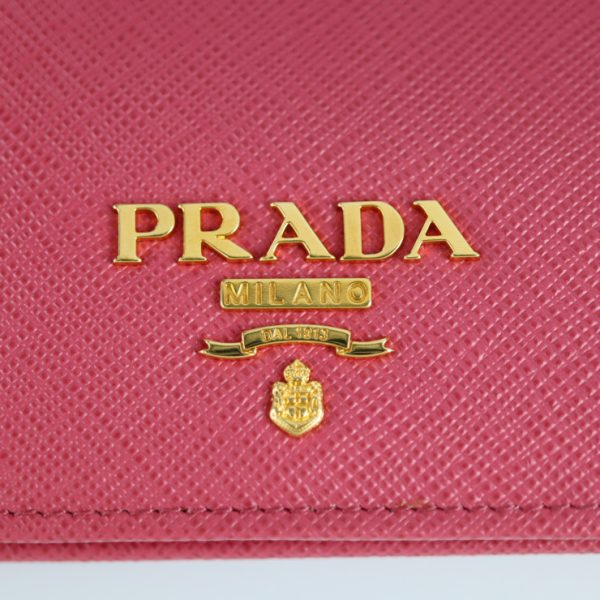 2214043007078 7 Prada SAFFIANO METAL Leather Compact Wallet Pink