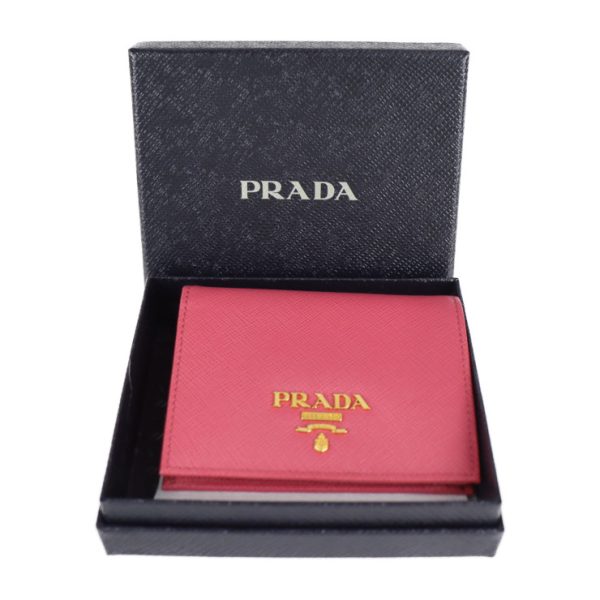 2214043007078 9 Prada SAFFIANO METAL Leather Compact Wallet Pink