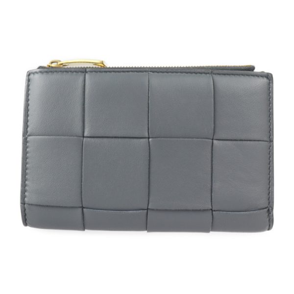 2214113007104 1 Bottega Veneta Cassette Intrecciato Leather Wallet Gray