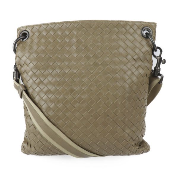 2215123007122 1 Bottega Veneta Intrecciato Shoulder Bag Leather Beige