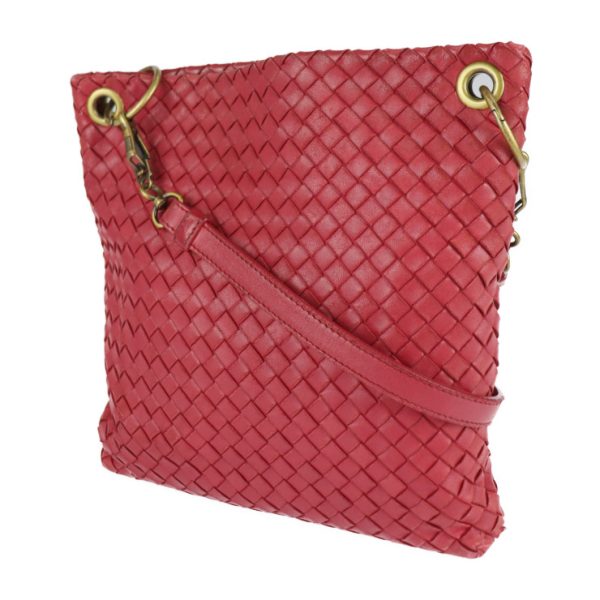 2216053007065 2 Bottega Veneta Intrecciato Leather Shoulder Bag Red