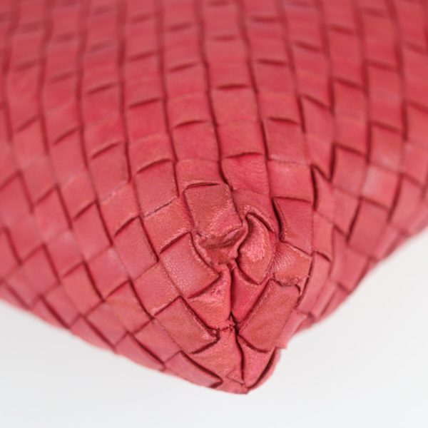 2216053007065 5 Bottega Veneta Intrecciato Leather Shoulder Bag Red