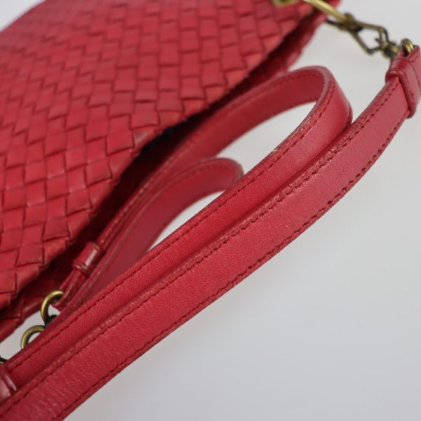 2216053007065 6 Bottega Veneta Intrecciato Leather Shoulder Bag Red