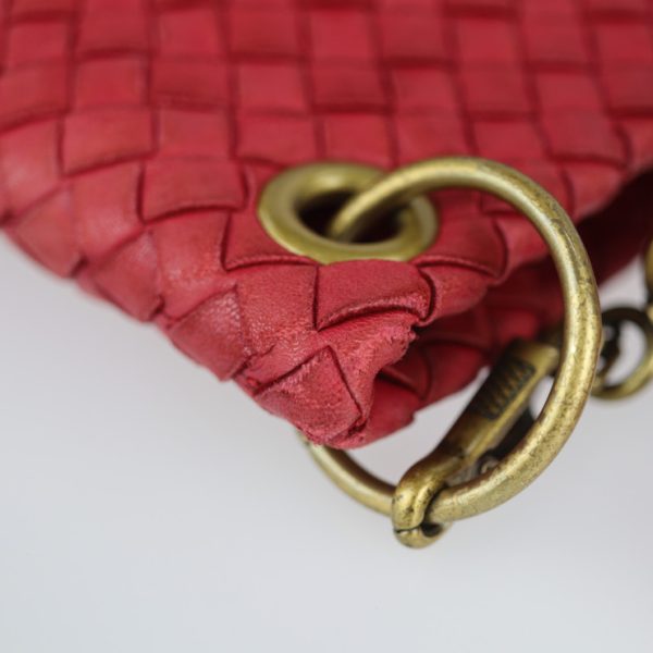 2216053007065 7 Bottega Veneta Intrecciato Leather Shoulder Bag Red