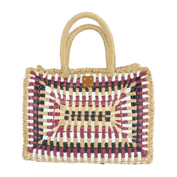 2217033007065 3 Salvatore Ferragamo Gancini Raffia Handbag Brown Multicolor