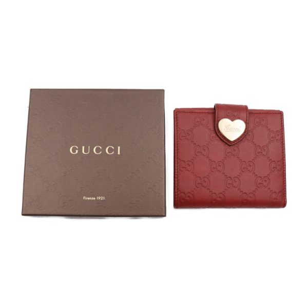 2217043008088 7 GUCCI Guccissima Bi Fold Wallet Leather Red Gold Hardware