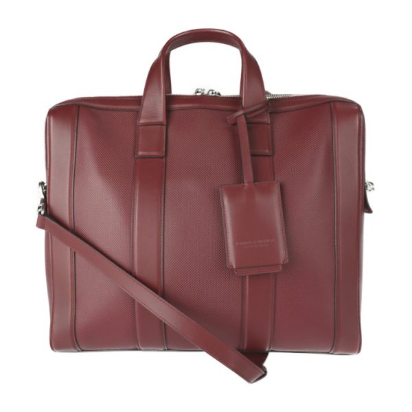 2217113007119 1 Bottega Veneta Marco Polo Leather Briefcase Bordeaux