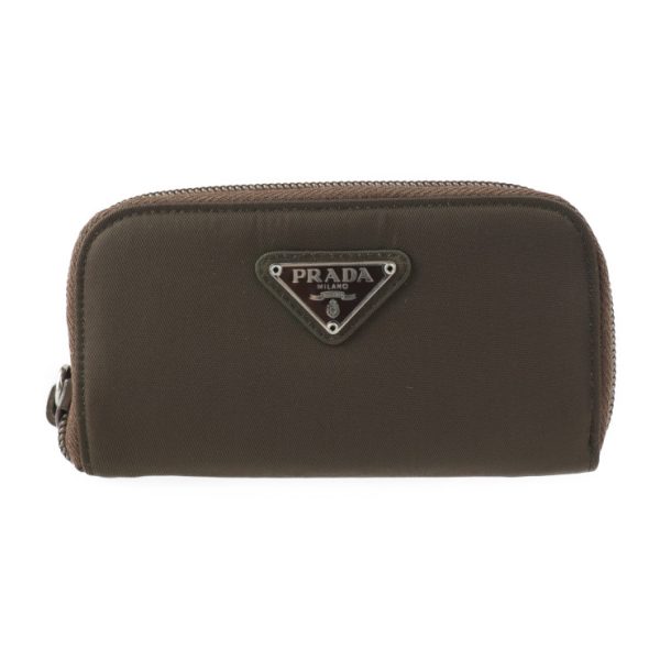 2217113007122 1 Prada Nylon Key Case Brown