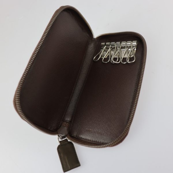 2217113007122 7 Prada Nylon Key Case Brown