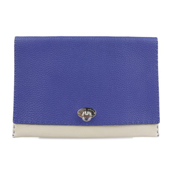 2218033001079 1 Fendi Selleria Clutch Bag Leather Blue White