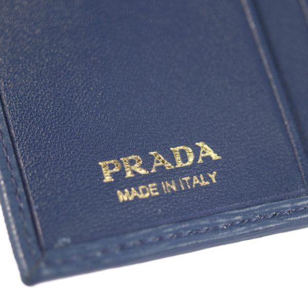 2218043007096 7 Prada VITELLO MOVE Leather Compact Wallet Blue