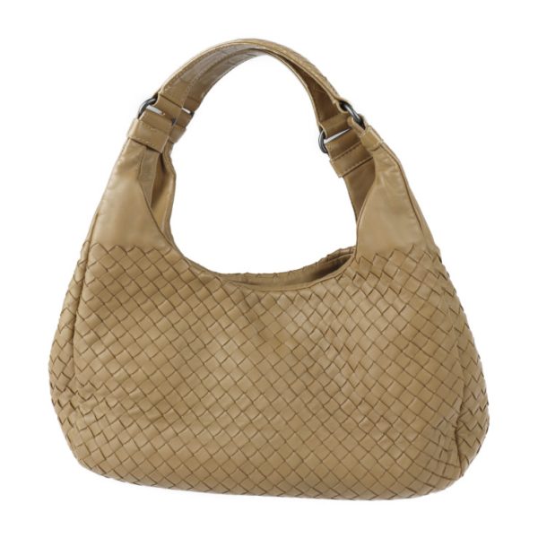 2218123008143 1 Bottega Veneta Medium Campana Intrecciato Shoulder Bag Leather Beige Brown