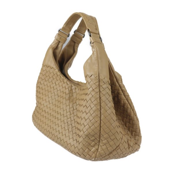 2218123008143 2 Bottega Veneta Medium Campana Intrecciato Shoulder Bag Leather Beige Brown