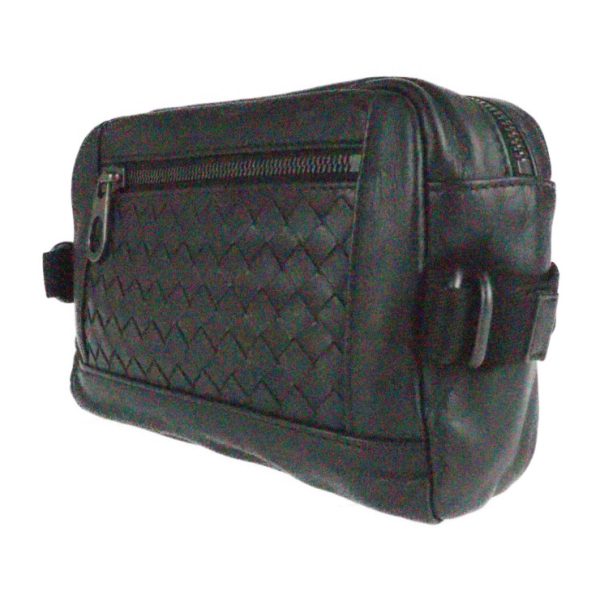 2219063008085 2 Bottega Veneta Intrecciato Calf Leather Waist Bag Black