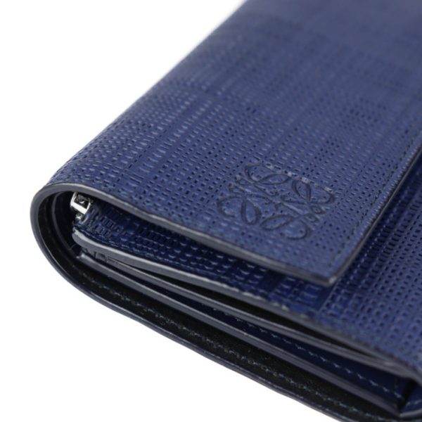 2219093007126 5 Loewe Small Vertical Calf Leather Trifold Wallet Blue