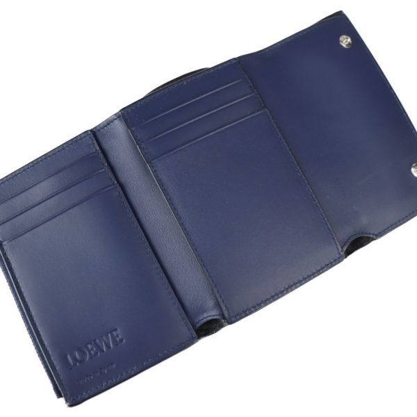 2219093007126 6 Loewe Small Vertical Calf Leather Trifold Wallet Blue