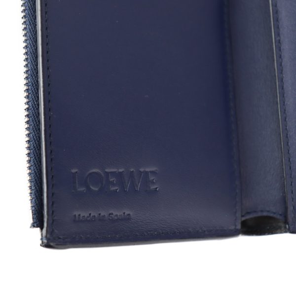 2219093007126 7 Loewe Small Vertical Calf Leather Trifold Wallet Blue